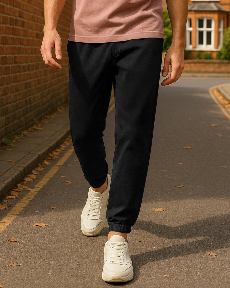 bewakoof Men's Black Warm Joggers - Image 1